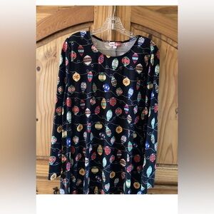 Merry Wear black red green Christmas ornaments dress size L